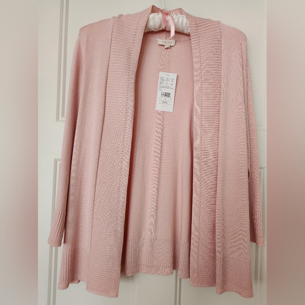 Laura Petites Old Rose/ Pink Open-Front Cardigan